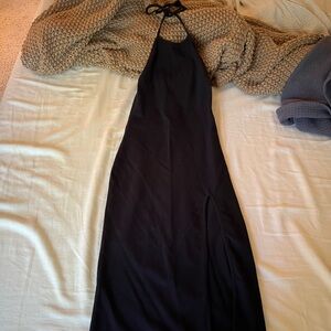 Lovers + Friends Stardust Midi Halter Dress in Black